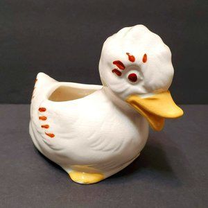 Vintage Duck Planter, Mid Century Pottery, Kitsch Anthropomorphic Bird Plant Pot